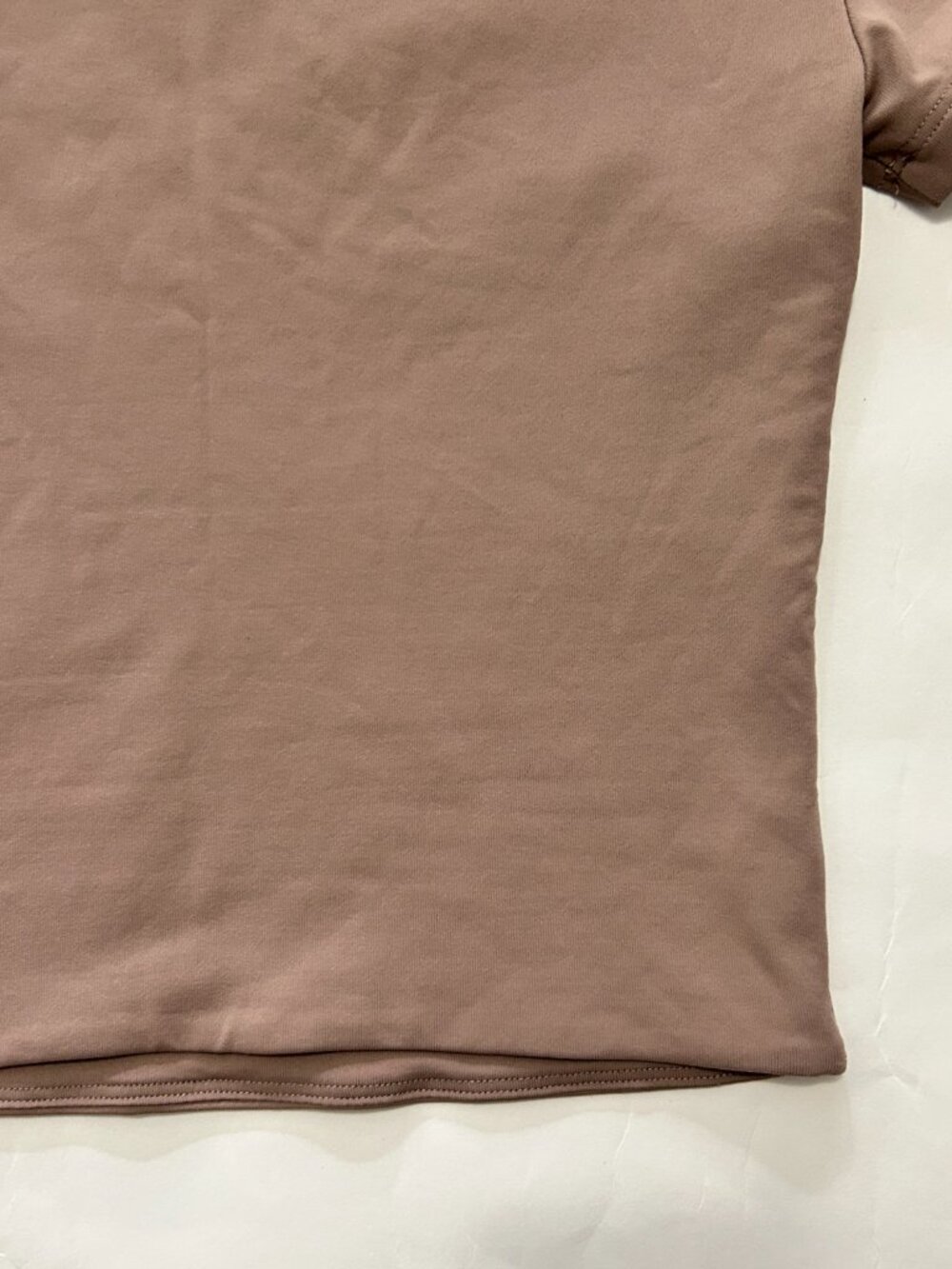 Aritzia Babaton Contour Crew Cropped Top T-Shirt Womens size S warm taupe - Picture 9 of 11